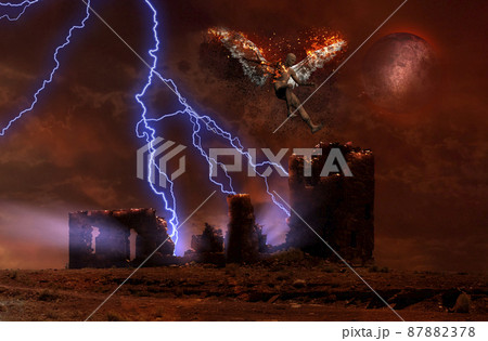 Ruined temple and fallen angel Ruined temple and fallen angel 87882378