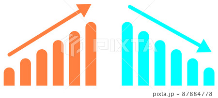 データをシンプルな棒グラフで表示するイラスト 87884778