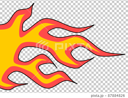 焼き尽くす程に高温で燃焼する炎イラスト 87884826