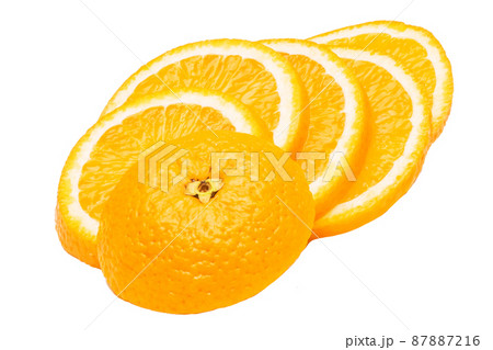 Orange fruit on white background 87887216