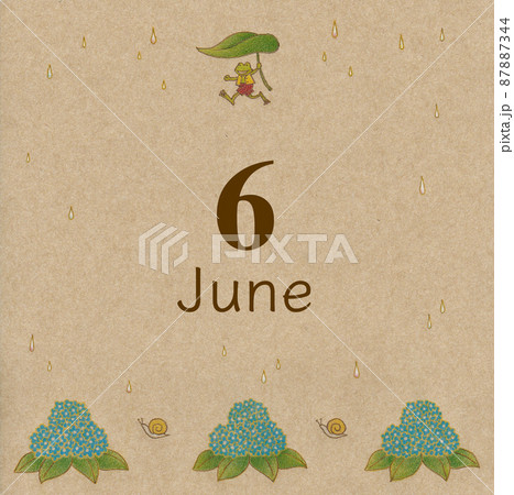 6月の可愛いイラスト カレンダーのイラスト素材