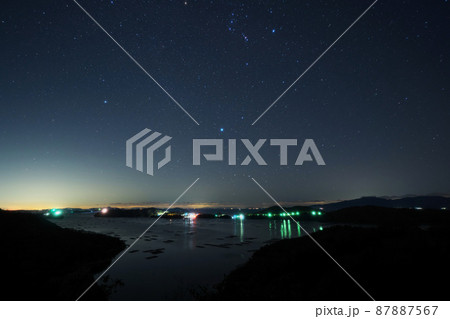 《岡山県》虫明 迫門の曙から見る夜の風景 87887567