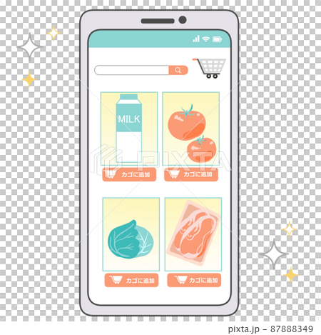ネットスーパー画面（スマートフォン） 87888349