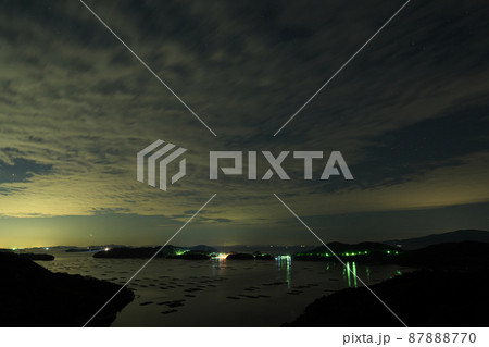 《岡山県》虫明 迫門の曙から見る夜の風景 87888770