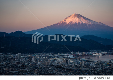 【静岡県】　日本平　富士山　夕景　 87889138