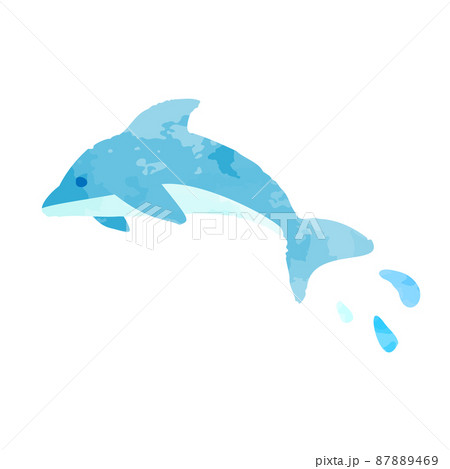 かわいい手描きのイルカのイラストのイラスト素材 かわいい手描きのイルカのイラストのイラスト素材