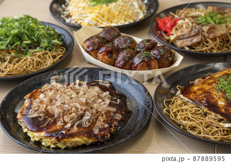 粉もの集合 お好み焼き タコ焼き 焼きそば 粉もの集合 お好み焼き タコ焼き 焼きそば 87889595