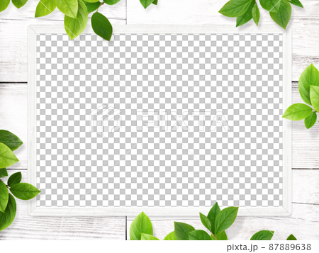 木紋和葉子的自然框架 87889638