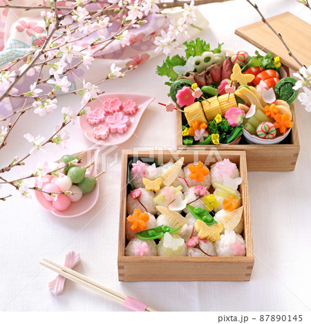 春がいっぱい華やかお花見弁当　おうちでお花見 87890145
