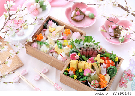 春がいっぱい華やかお花見弁当　おうちでお花見 87890149