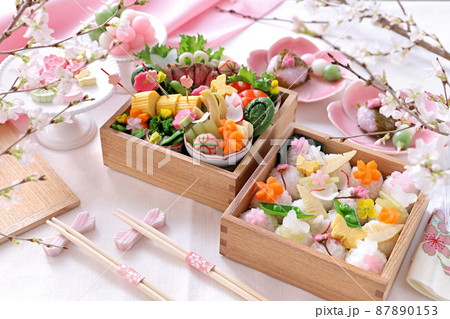 春がいっぱい華やかお花見弁当　おうちでお花見 87890153