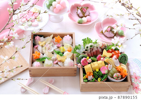 春がいっぱい華やかお花見弁当　おうちでお花見 87890155
