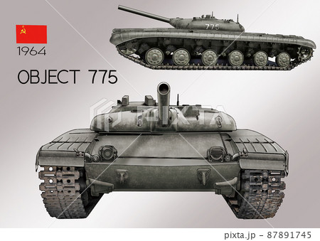 ソ連時代の名戦車のイラスト素材