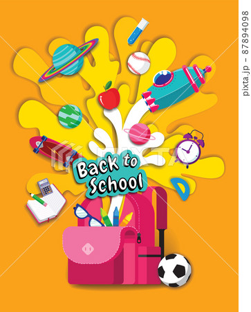 back to school, Book Inspiration, Online Learning, study from home, flat design vector. back to school, Book Inspiration, Online Learning, study from home, flat design vector. 87894098