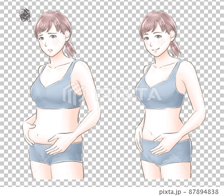 一個以水彩風格成功節食的女人 87894838