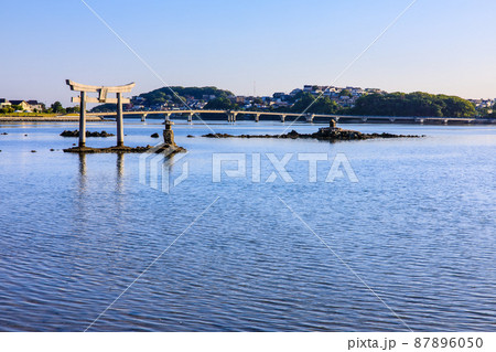 御島水域の朝風景（香椎浜北公園　御島神社）　【福岡市東区】 87896050