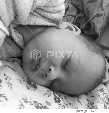 Sleeping baby boy with child clothes posing photographer Sleeping baby boy with child clothes posing photographer 87896580