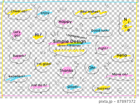 Handwritten handwritten simple balloon set (highlighter pen) Handwritten handwritten simple balloon set (highlighter pen) 87897372