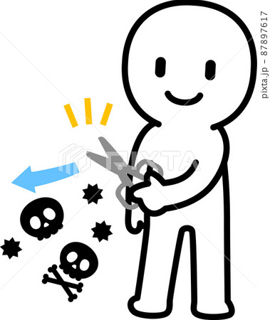 ハサミで毒を体から切り離す人物のイラスト素材 [87897617] - PIXTA