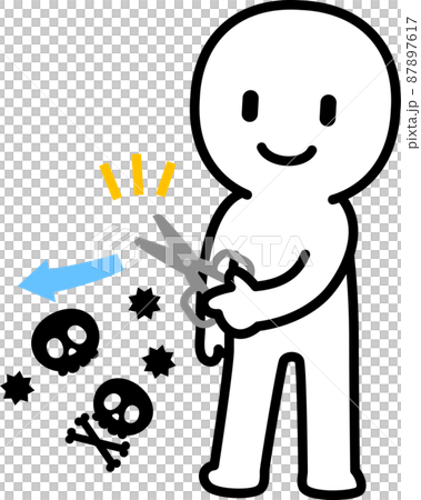 ハサミで毒を体から切り離す人物のイラスト素材 [87897617] - PIXTA
