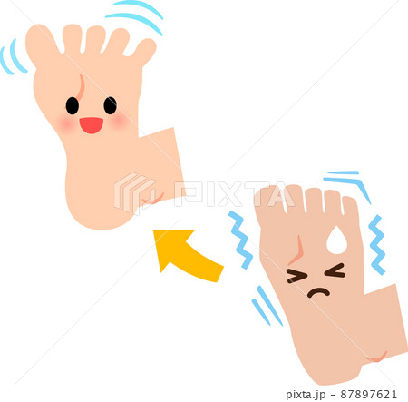 硬い足と柔らかい足のキャラクター 硬い足と柔らかい足のキャラクター 87897621