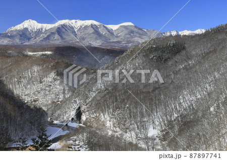 冬の八ヶ岳と小海線 87897741