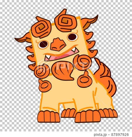 かわいいシーサーの子供が笑顔で笑っている かわいいシーサーの子供が笑顔で笑っている 87897926