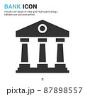 Bank icon vector with glyph style isolated on white background. Vector illustration banking sign symbol icon concept for business, finance, industry, company, apps and all project 87898557
