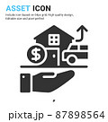 Asset icon vector with glyph style isolated on white background. Vector illustration property sign symbol icon concept for digital business, finance, industry, apps, web and project 87898564