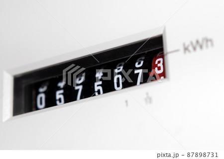 Electricity meter counter, digits showing electricity consumption Electricity meter counter, digits showing electricity consumption 87898731