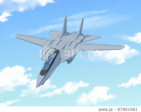 空を飛ぶジェット戦闘機 87901081
