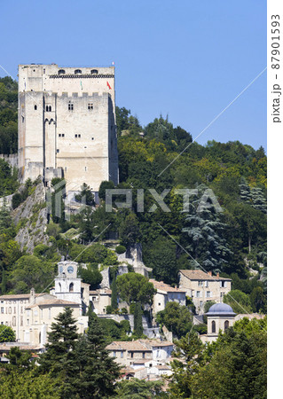 Tour de Crest, Chateau de Crest, Drome departement, France Tour de Crest, Chateau de Crest, Drome departement, France 87901593