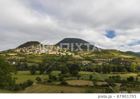 Landscape  near Compeyre, Midi-Pyrenees, Departement Aveyron, France 87901705