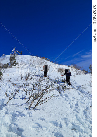 残雪期の上州武尊山の風景 87903080
