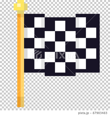 Pixel illustration of checkered flag 87903483