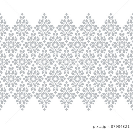 Flower geometric pattern. Seamless vector background. White and gray ornament. 87904321