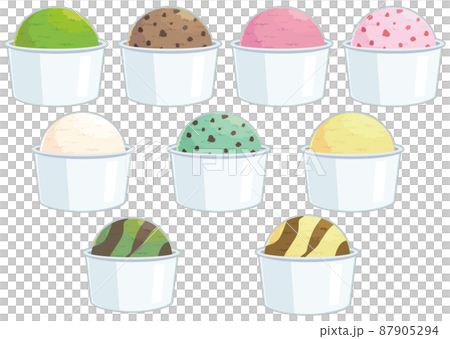 Cup ice cream set illustration 87905294