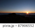 果てしななく広がる雲海とご来光 87906552