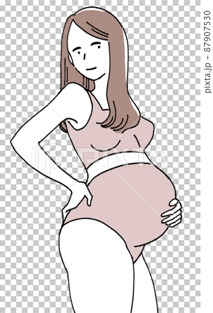 Pregnant woman illustration Pregnant woman illustration 87907530