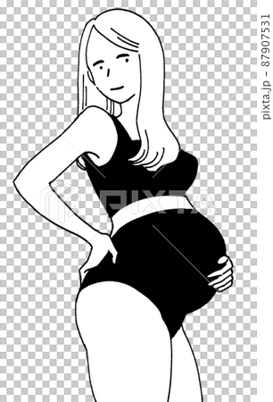 Pregnant woman illustration Pregnant woman illustration 87907531