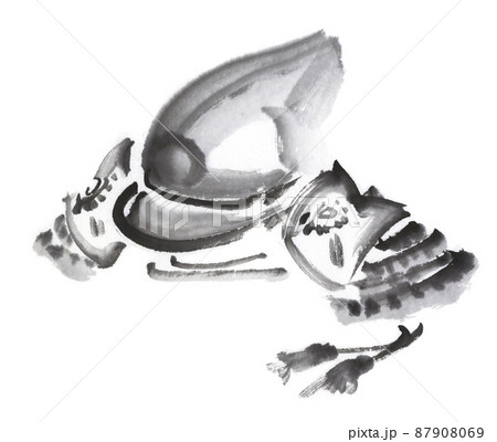 シンプルな兜 水墨画 シンプルな兜 水墨画 87908069