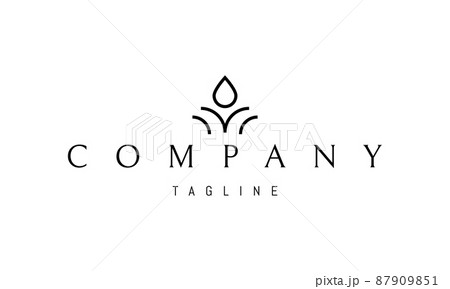 Vector logo on which an abstract image of a stream of water and a drop from above. 87909851