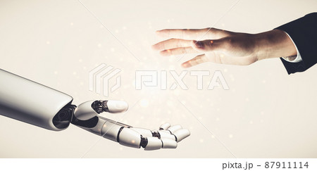 Future artificial intelligence and machine learning for AI droid robot or cyborg 87911114
