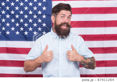 Patriotism. successful trip to usa. patriotic and national  87911264