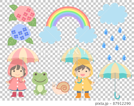 梅雨のイラストセット 梅雨のイラストセット 87912290