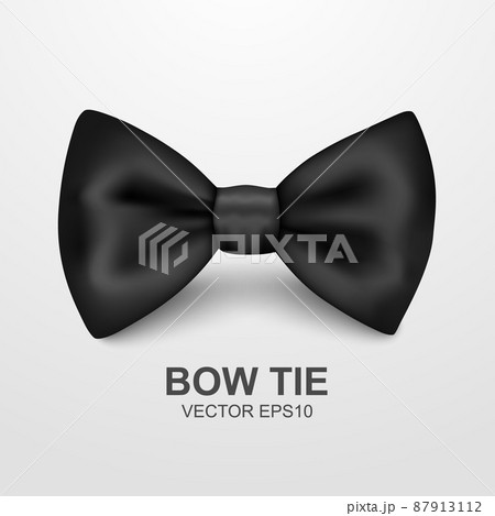 Vector 3d Realistic Black Bow Tie Icon Closeup のイラスト素材 Vector 3d Realistic Black Bow Tie Icon Closeup のイラスト素材