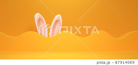 Easter holiday theme with rabbit ears and pastel colors Easter holiday theme with rabbit ears and pastel colors 87914069