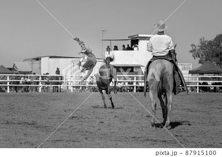 Bareback Bucking Bronc Riding At Country Rodeo Bareback Bucking Bronc Riding At Country Rodeo 87915100