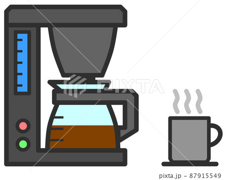 ドリップして美味しいコーヒーを淹れるコーヒーメーカーのイラスト ドリップして美味しいコーヒーを淹れるコーヒーメーカーのイラスト 87915549