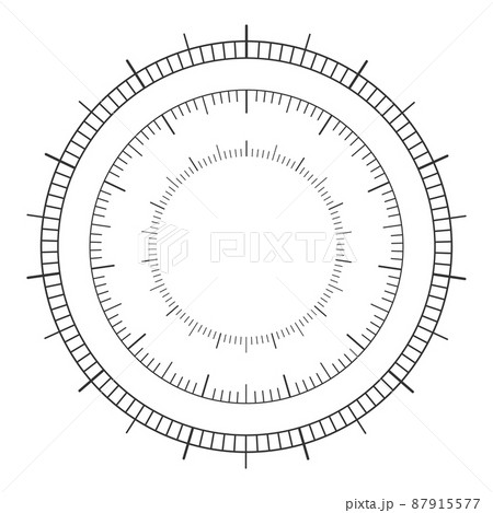 Set of circular 360 degree scale. Barometer, compass, thermometer measuring tool template isolated on white background. Vector graphic illustration Set of circular 360 degree scale. Barometer, compass, thermometer measuring tool template isolated on white background. Vector graphic illustration 87915577